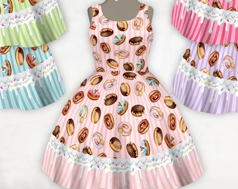 Melty Donut Dress Pastels |   lolita pastel mahou decora cult party pop spank fairy kei kawaii cosplay dress jsk