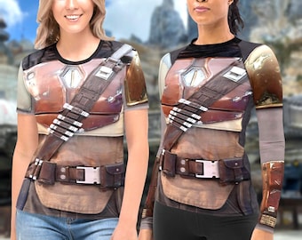 Mandalorian Womens Shirt Rash Guard | disney world disneyland star wars long sleeve cosplay costume cruise activewear