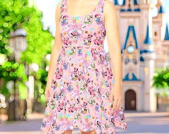 Disney Dress Minnie and Daisy Ladies Short Sleeve and Sleeveless Mommy and  Me Preppy With Pockets - Etsy