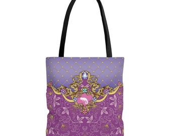 Rapunzel Ornate Pascal Soft Canvas Tote Bag | disneybound disney tangled princess cosplay outfit backpack tote bag handbag purse gift