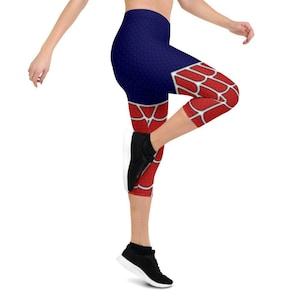Spider Yoga Capri Pants | run disney world bound parks disneyland rundisney avengers leggings cosplay running costume