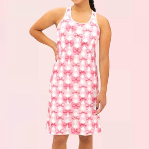 Coquette Harlequin Bows Racerback Dress Women | grandma cottage core loungewear fashion clothes wear dresses clothing