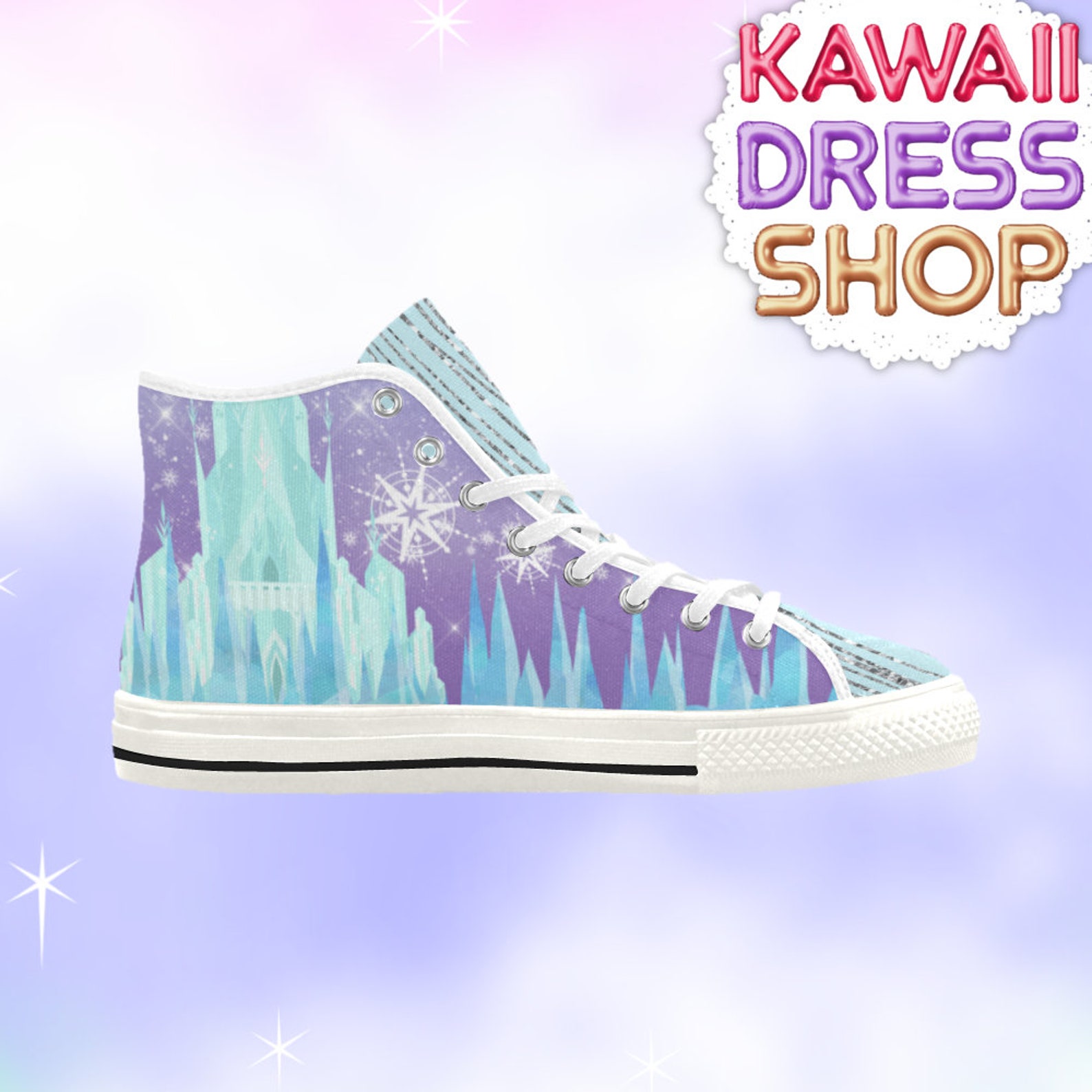 Adults Unisex Elsa Frozen 2 High Top Sneakers Disneybounding Etsy