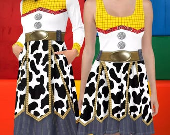 Jessie Cowgirl Dress 2XS-6XL | mommy and me run disney world disneyland pixar toy story running marathon halloween cosplay costume outfit