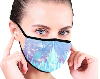 Elsa Frozen 2 Castle Face Mask with Filter Pocket | cloth face mask, disney park mask, washable face mask, reusable face mask