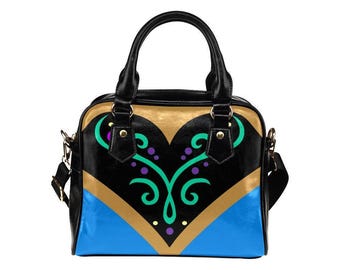 Anna Frozen 1 Faux Leather Crossbody Bag Dome Bag | disney frozen princess anna cosplay gift cruise purse tote bag