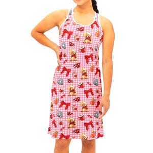 Valentines Bears N Bows Racerback Dress Women | coquette kawaii decora fairy kei cute girly clothes clothing fashion wear loungewear