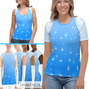 Replica Cinderella Womens Shirt Tank Top Rash Guard | rundisney disney world bound disneyland running cosplay costume activewear