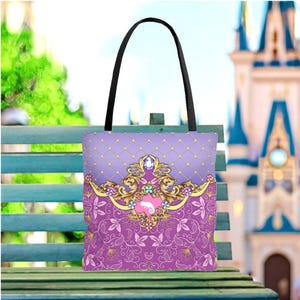 Rapunzel Ornate Pascal Soft Canvas Tote Bag | disney tangled princess cosplay outfit backpack tote bag handbag purse gift