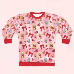 Valentines Bears N Bows Unisex Sweatshirt | coquette cottage core kawaii decora fairy kei plus size sweater clothes fashion loungewear