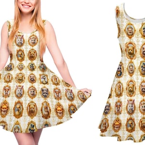 Victorian Animal Portraits Skater Dress | lolitafashion cottagecore cottage core otome larme nature classic lolita outfit jsk