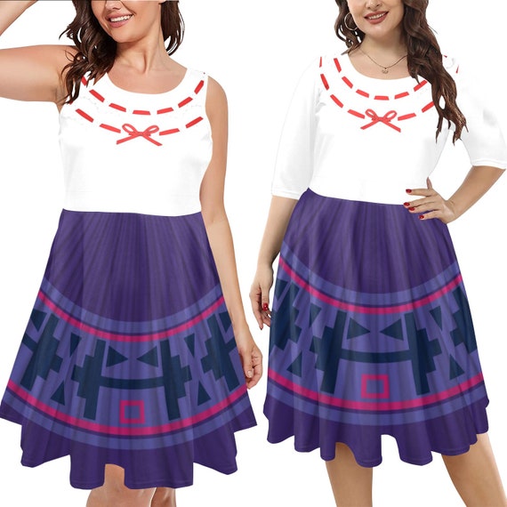 Encanto Luisa Midi Dress Disneybound Disney World Disneyland Plus Size  Lolita Cosplay Costume Apparel Clothes Jsk Outfit 