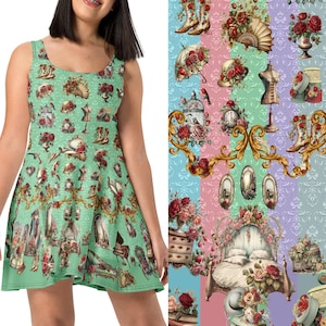 Victorian Ladies Room Dress Skater Dress | classic lolita lolita-dress antique vintage cottagecore jsk dress xxl 2xl 3xl xxxl