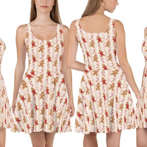 Gingerbread Stripes Brown Dress 2XS-6XL | kawaii pastel plus size winter lolita christmas dress sleeveless long sleeve