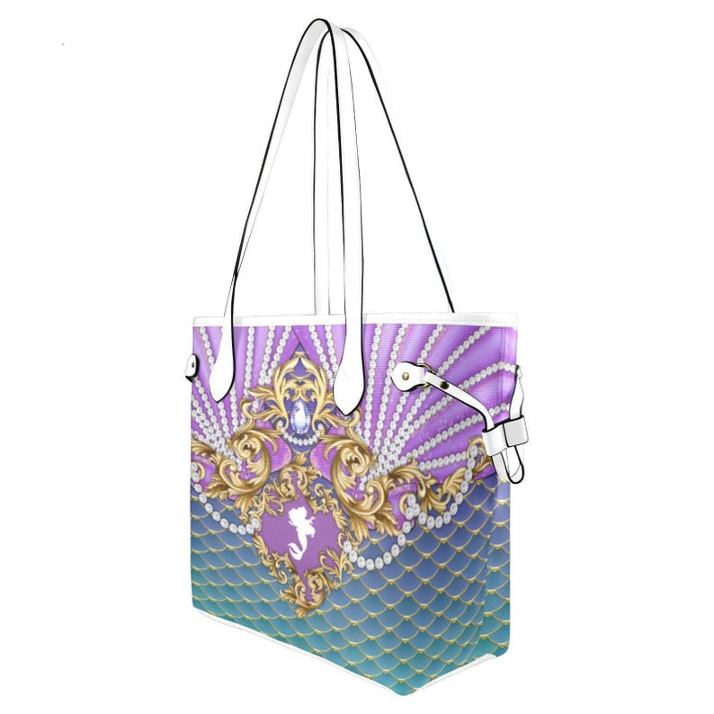 Ariel Ornate Hard Canvas Tote Bag | disneyland disney baby little mermaid cosplay gift diaper backpack purse shoulder tote bag image 3