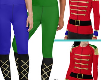 Nutcracker Prince Toy Soldier Womens Costume Rash Guard Leggings | christmas dance ballet yoga running outfit workout athletics athleisure