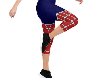 Spider Yoga Capri Pants | run disney world bound parks disneyland rundisney avengers leggings cosplay running costume