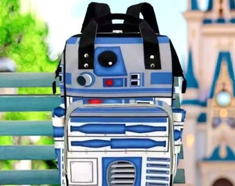 Blue Droid Diaper Backpack | disney world r2d2 disneyland star baby wars costume cosplay backpack shoulder tote bag outfit