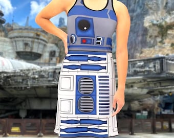 Star Wars R2D2 Racerback Tank Dress USA MADE| disneybound disney world disneyland halloween cruise theme park cosplay costume outfit