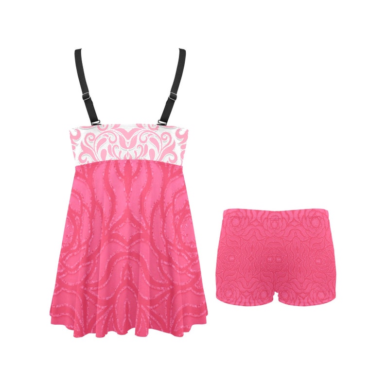 Aurora Ornate Swim Dress Babydoll Tankini Two Piece Swimsuit Etsy