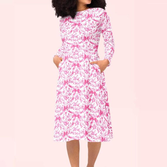 pink chinoiserie dress Rita Dress