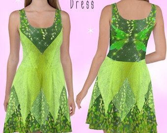 Tinkerbell Dress XS-3XL |   lolita disneybound disney world bound parks fairy peter pan cosplay costume disneyland