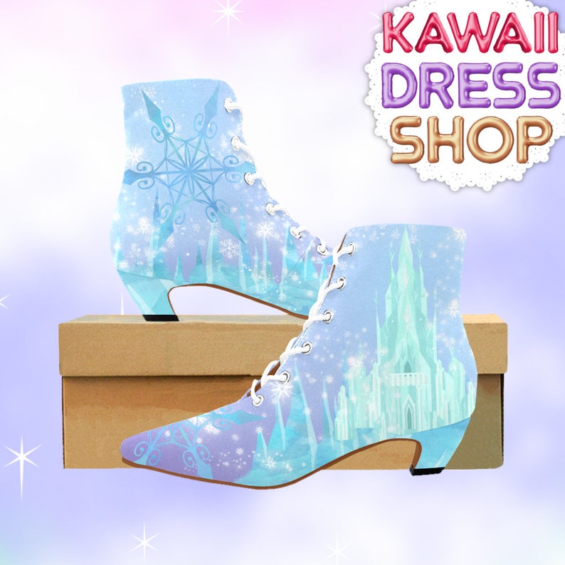 WOMENS Elsa Frozen 2 Castle Ankle Boots arendelle aqua Etsy
