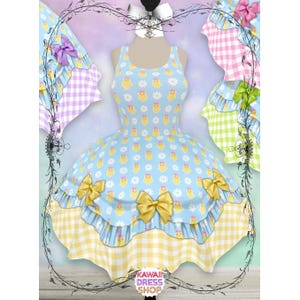 Easter Chicks Dress Blues | kawaii sweet lolita pastel cult party fairy kei easter bunny apparel jsk dress