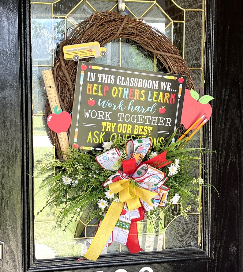 Classroom Wreath Classroom Rules School Wreath Teacher - Etsy