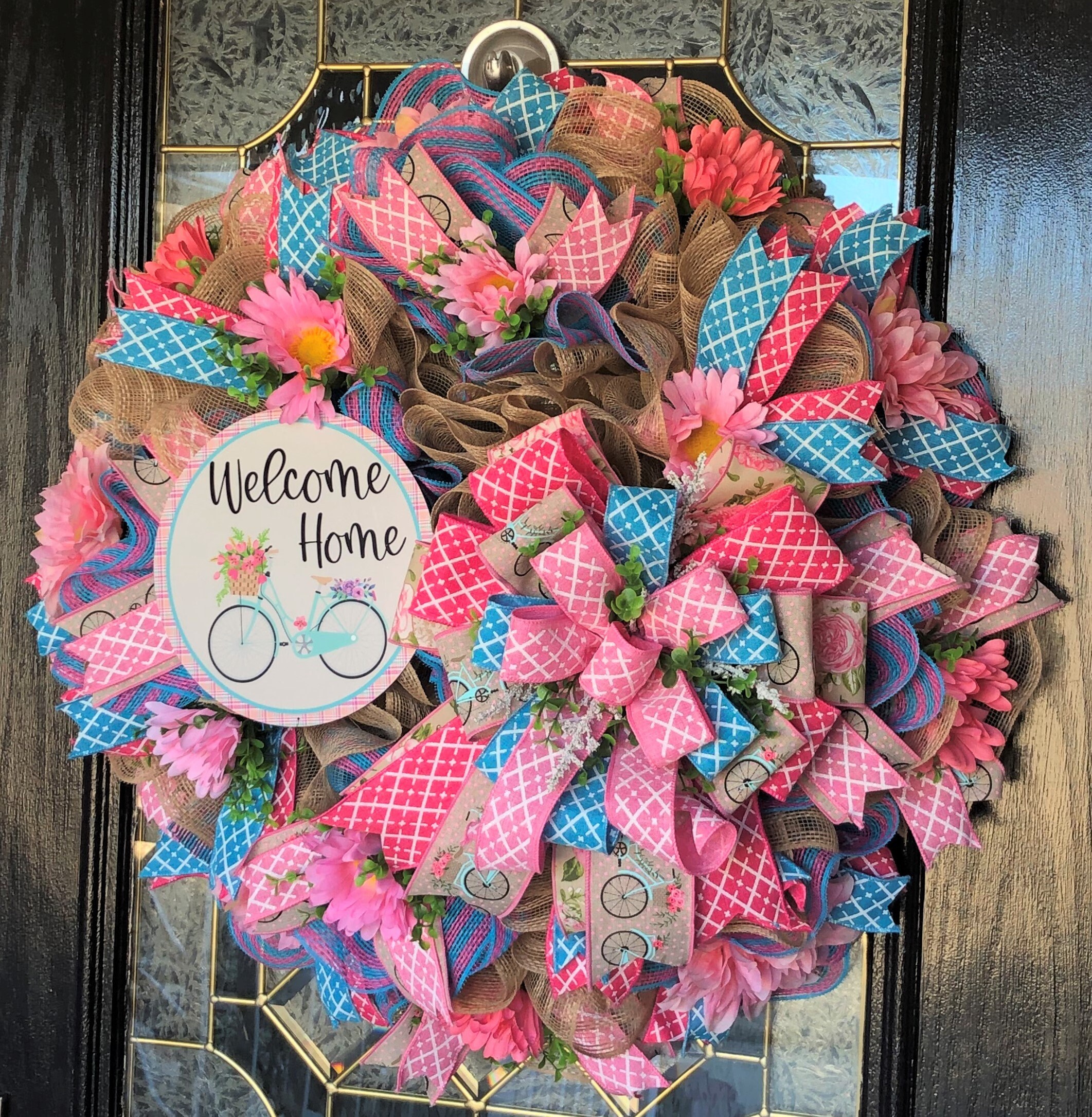 Spring Bicycle for Front Door Vintage Bicycle LED Wreath Vintage Pink Bike Door Decor Flower Bike Door Hanger Spring Summer Decor Spring Bicycle for Front Door Vintage Bicycle LED Wreath Vintage Pink Bike Door Decor Flower Bike Door Hanger Spring Summer Decor