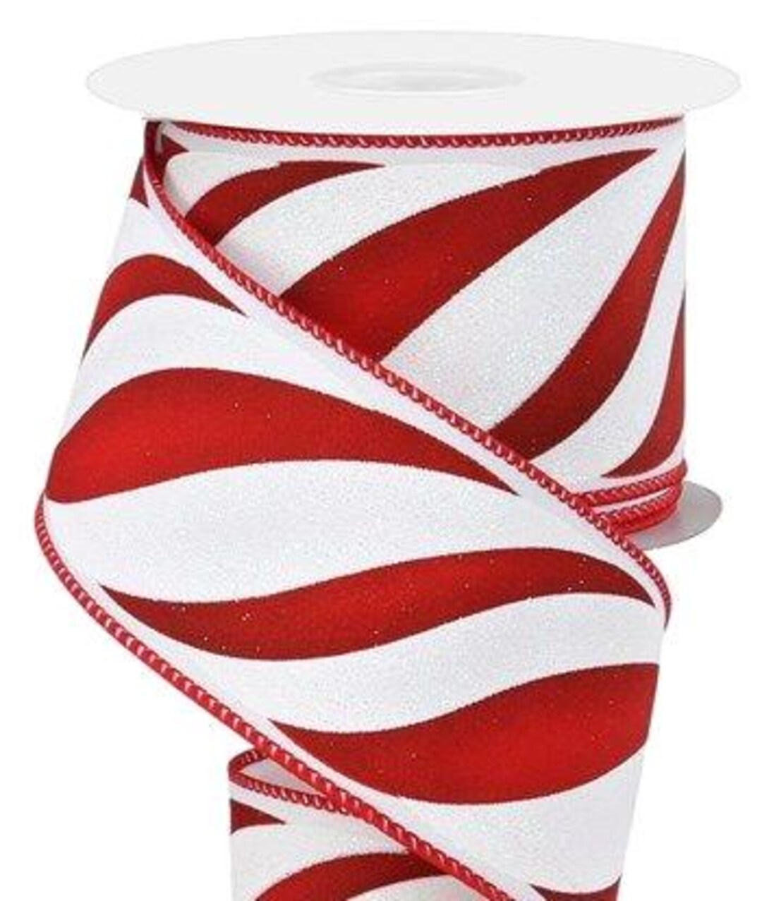 Swirl Candy Stripe Ribbon, 10 Yard Roll, Holiday Ribbon - Etsy