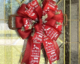 Go Tell it on the Mountain Cross Door Hanger, Grapevine Cross, Memorial Cross, Twig Cross for Door, Christmas Cross, Holiday Cross