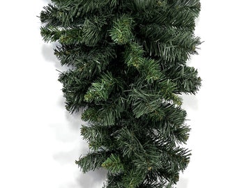 24" Valley Pine Artificial Teardrop Swag, Swag Wreath Base, Evergreen Swag, Christmas Swag, Wreath Frames, Door Swag Base, 75 Tips, CVTD024