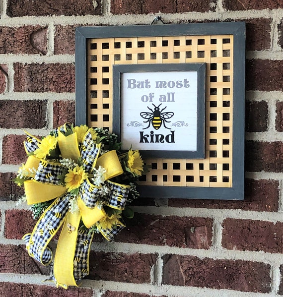 Bee Kind Wall Sign, Wall Decor, Bee Decor, Bee Sign, Bee Themed