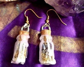 Pendientes de tarro con hechizo de paz interior (brujería)