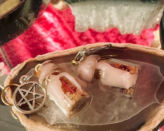 Love Spell Jar Earrings Witchcraft