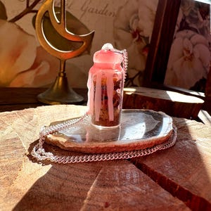 Love Spell Rose Quartz Jar Necklace Witchcraft