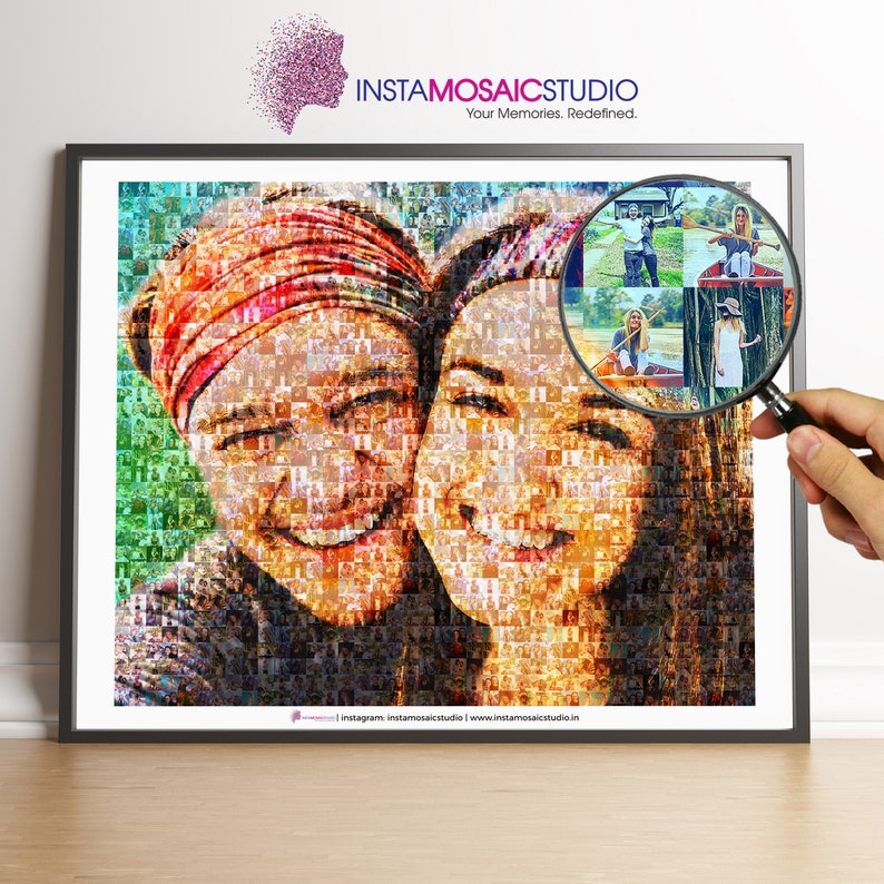 Photo Collage From Your Photos Custom Mosaic Photo Print Etsy