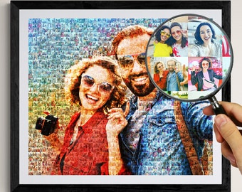 Custom Photo Mosaic, Birthday Gift For Her, Photo Mosaic Collage from Your Photos, Hundreds of Photos in One, Gifts for Her, Unique Gifts
