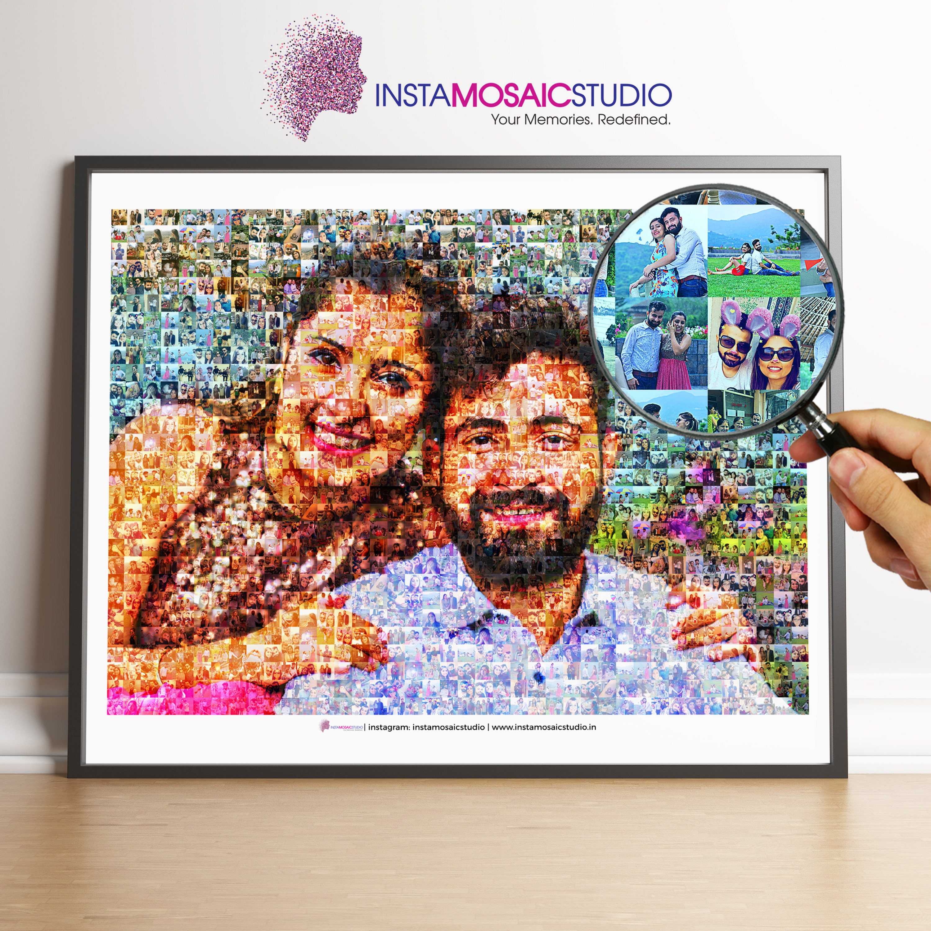 Custom Photo Collage Photo Mosaic Poster 1300 Photos Preserve Your Memories Couples Love Collage Frame Anniversary Wedding Birthday