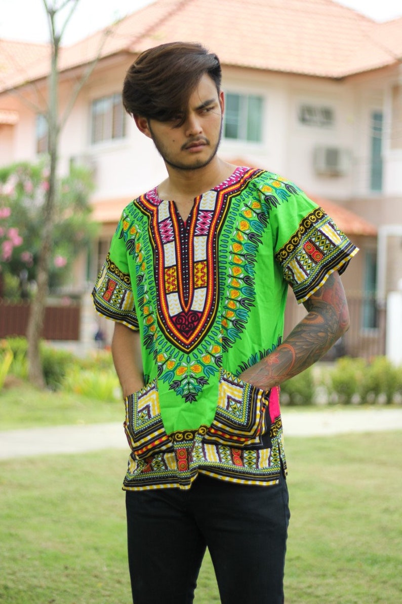 DE015 Dashiki African Unisex Shirt Cotton Variety Colors - Etsy