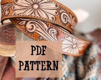 Vintage Floral Daisy Brown Leather Belt Buckle Maison - The Daisy Belt in Prado Brown. Made from 100  main image 3