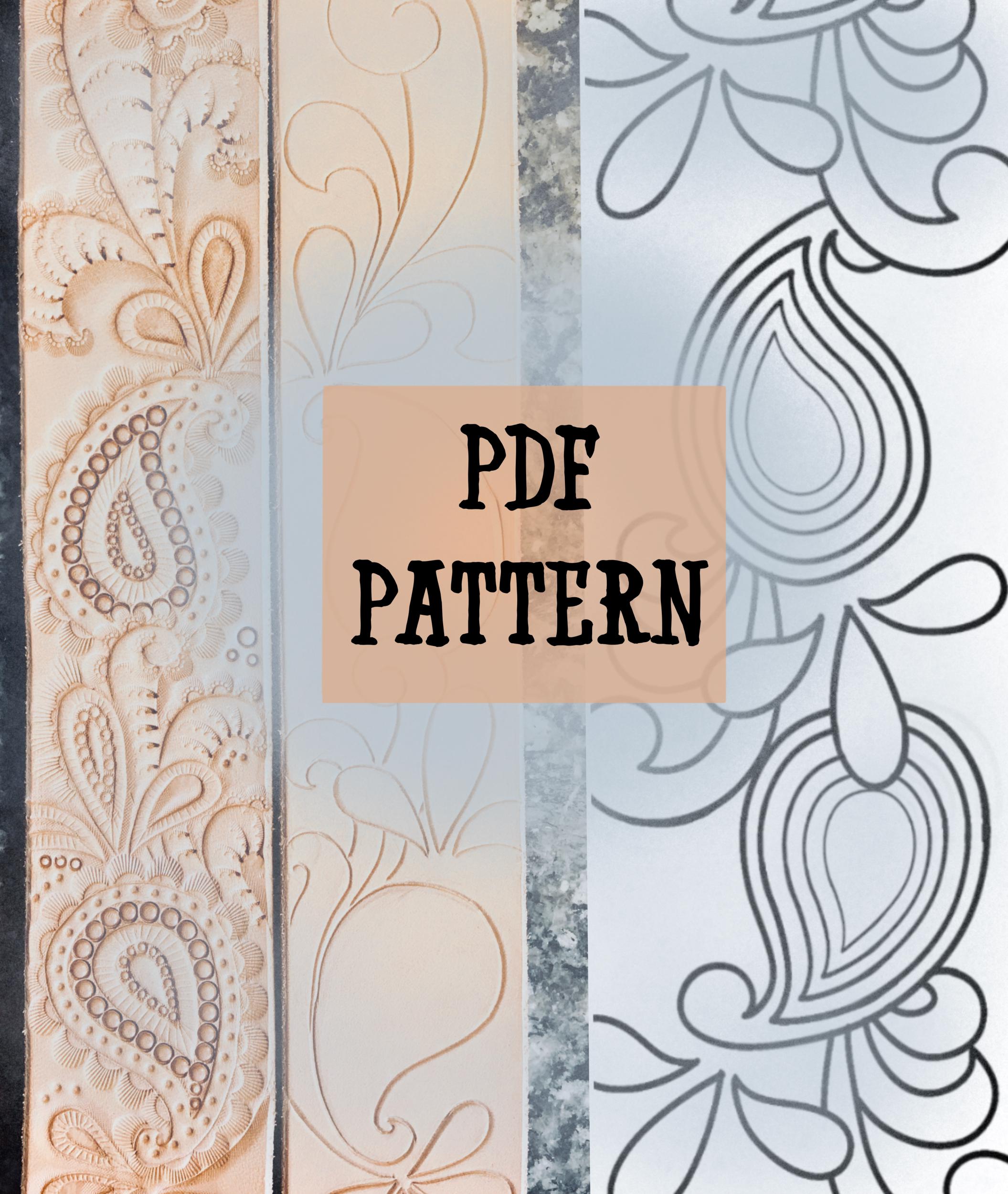 Paisley Leather Belt Pattern PDF – Tooled Strap Design – DIY Leather ...
