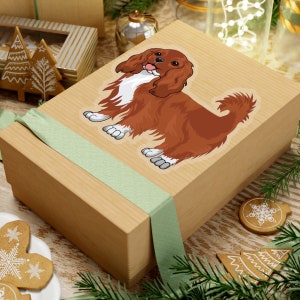 Ruby Cavalier King Charles Spaniel Kiss-Cut Stickers, 4 Sizes, White or Transparent, Indoor Use, Not Waterproof, FREE Shipping, Made in the