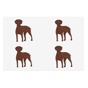 Vizsla Sticker Sheets, 2 Sizes, Indoor/Outdoor, Water Resistant, Made in the USA!!