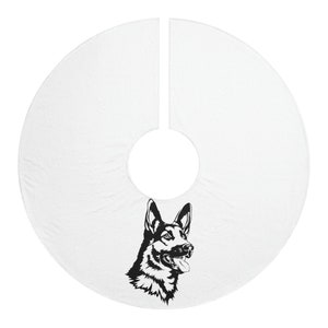 German Shepherd Personalized Christmas Tree Skirts, Polyester Fleece, FREE Shipping, Made in USA!!