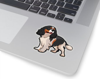 Tricolor Cavalier King Charles Spaniel Kiss-Cut Stickers, Dog Lover, Mom Gift, Dad Gift, Birthday, CKCS Lover, Cavalier Lover, Dog Gift