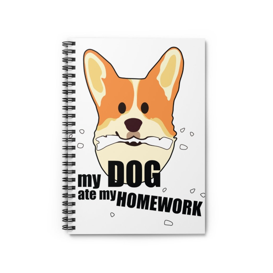 My Dog Ate My Homework Back to School Spiral Notebook Ruled Etsy