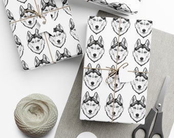 Siberian Husky Gift Wrap Papers, 3 Sizes, Husky Lover, Husky Mom, Husky Dad, Dog Lover, Dog Mom, Dog Dad, Made in USA!!