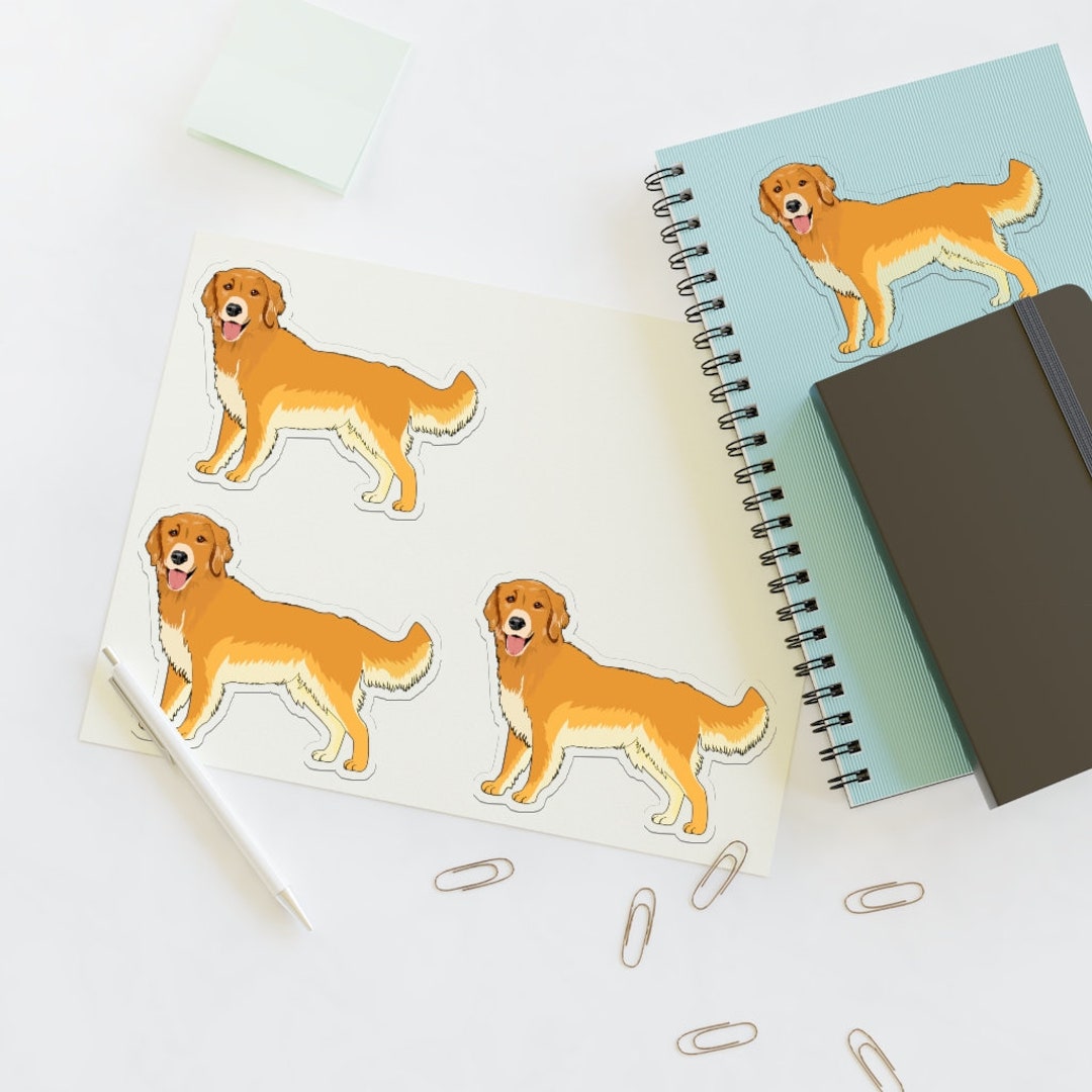 Golden Sticker Sheets Golden Retriever Sticker Sheets, 2 Image Sizes, 3 Image Surfaces, Water ...